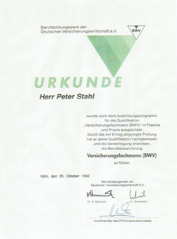 02 Urkund Versicherungsfachmann 1992